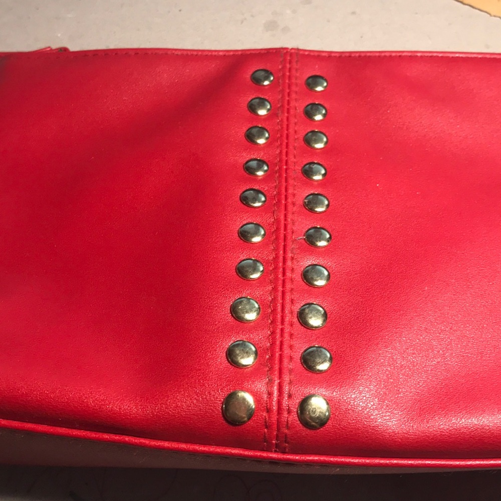 Red cosmetics bag